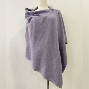 Talbots Lavender Poncho Sweater Soft Cozy Size M/L Scarf Wrap